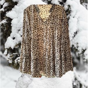 Long sleeve women’s blouse animal print